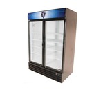 Bison Refrigeration BGM-49 52.4'' Black 2 Section Swing Refrigerated Glass Door Merchandiser