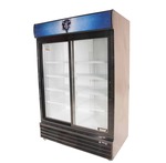 Bison Refrigeration BGM-49-SD 52.4'' Black 2 Section Sliding Refrigerated Glass Door Merchandiser