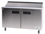 Bison Refrigeration BST-60 60.25'' 2 Door Counter Height Refrigerated Sandwich / Salad Prep Table with Standard Top