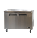 Bison Refrigeration BUF-48 48.13'' 2 Section Undercounter Freezer with 2 Left/Right Hinged Solid Doors and Side / Rear Breathing Compressor