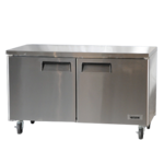Bison Refrigeration BUR-60 60.25'' 2 Section Undercounter Refrigerator with 2 Left/Right Hinged Solid Doors and Side / Rear Breathing Compressor