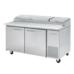 Blue Air BAPP67-HC 67'' 2 Door Counter Height Refrigerated Pizza Prep Table