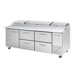 Blue Air BAPP93-D4RM-HC 93.25'' 1 Door 4 Drawer Counter Height Refrigerated Pizza Prep Table
