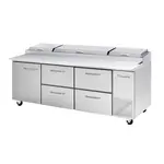 Blue Air BAPP93-D4RM-HC 93.25'' 1 Door 4 Drawer Counter Height Refrigerated Pizza Prep Table