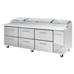 Blue Air BAPP93-D6-HC 93.25'' 6 Drawer Counter Height Refrigerated Pizza Prep Table