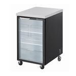 Blue Air BBB23-1BG-HC Black 1 Glass Door Refrigerated Back Bar Storage Cabinet, 115 Volts