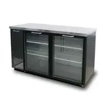 Blue Air BBB59-2BG-HC Black 2 Glass Door Refrigerated Back Bar Storage Cabinet, 115 Volts