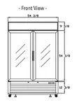 Blue Air BKGF49-HC 54.38'' 49.0 cu. ft. 2 Section White Glass Door Merchandiser Freezer