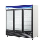 Blue Air BKGM72-HC 82'' Black 3 Section Sliding Refrigerated Glass Door Merchandiser