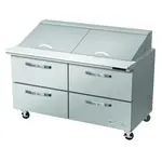 Blue Air BLMT60-D4-HC 60.38'' 4 Drawer Counter Height Mega Top Refrigerated Sandwich / Salad Prep Table