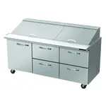 Blue Air BLMT72-D4RM-HC 72.38'' 1 Door 4 Drawer Counter Height Mega Top Refrigerated Sandwich / Salad Prep Table
