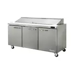 Blue Air BLPT72-HC 72.38'' 3 Door Counter Height Refrigerated Sandwich / Salad Prep Table with Standard Top