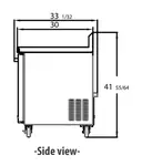 Blue Air BLUF28-WT-HC 28'' 1 Door Counter Height Worktop Freezer with Side / Rear Breathing Compressor - 7.0 cu. ft.