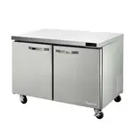 Blue Air BLUF48-HC 48.38'' 2 Section Undercounter Freezer with 2 Left/Right Hinged Solid Doors and Side / Rear Breathing Compressor
