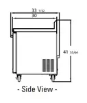 Blue Air BLUF60-WT-HC 60'' 2 Door Counter Height Worktop Freezer with Side / Rear Breathing Compressor - 16.5 cu. ft.