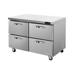 Blue Air BLUR48-D4-HC 48.38'' 2 Section Undercounter Refrigerator with 4 Drawers and Side / Rear Breathing Compressor