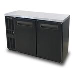 Blue Air BNB-48BT-HC Black 2 Solid Door Refrigerated Back Bar Storage Cabinet, 115 Volts