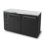 Blue Air BNB-60BT-HC Black 2 Solid Door Refrigerated Back Bar Storage Cabinet, 115 Volts