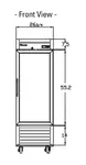 Blue Air BSR23GP-HC 26.75'' 23 cu. ft. Bottom Mounted 1 Section Glass Door Reach-In Refrigerator