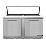 Continental Refrigerator SW60N24M-HGL-FB Mighty Top Sandwich Unit with Hinged Glass Lid