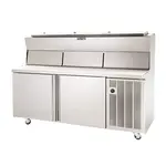 Delfield 18672PDLP 72'' 2 Door Counter Height Refrigerated Pizza Prep Table