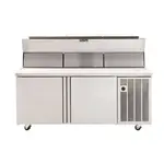 Delfield 18672PDLP 72'' 2 Door Counter Height Refrigerated Pizza Prep Table