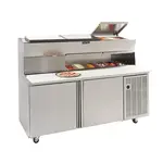Delfield 18672PDLP 72'' 2 Door Counter Height Refrigerated Pizza Prep Table