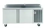 Delfield 18672PTBMP 72'' 2 Door Counter Height Refrigerated Pizza Prep Table