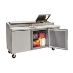 Delfield 18672PTLP 72'' 2 Door Counter Height Refrigerated Pizza Prep Table