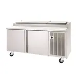 Delfield 18672PTLP 72'' 2 Door Counter Height Refrigerated Pizza Prep Table