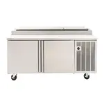 Delfield 18672PTLP 72'' 2 Door Counter Height Refrigerated Pizza Prep Table