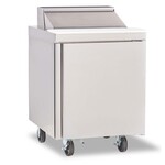 Delfield 4427NP-6 27.13'' 1 Door Counter Height Refrigerated Sandwich / Salad Prep Table with Standard Top