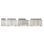 Delfield 4427NP-6 27.13'' 1 Door Counter Height Refrigerated Sandwich / Salad Prep Table with Standard Top