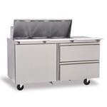 Delfield 4460NP-18M 60.13'' 2 Door Counter Height Mega Top Refrigerated Sandwich / Salad Prep Table