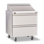 Delfield D4432NP-12M 32.13'' 2 Drawer Counter Height Mega Top Refrigerated Sandwich / Salad Prep Table