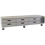 Delfield F29110CP 110.25" 6 Drawer Refrigerated Chef Base with Marine Edge Top - 115 Volts
