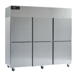 Delfield GBR3P-SH 83'' 71 cu. ft. Top Mounted 3 Section Solid Half Door Reach-In Refrigerator