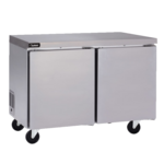 Delfield GUF48P-S 48'' 2 Section Undercounter Freezer with 2 Left/Right Hinged Solid Doors and Side / Rear Breathing Compressor