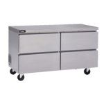 Delfield GUF60P-D 60'' 2 Section Undercounter Freezer with Solid 4 Drawers and Side / Rear Breathing Compressor