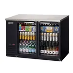Everest Refrigeration EBB48G Black 2 Glass Door Refrigerated Back Bar Storage Cabinet, 115 Volts