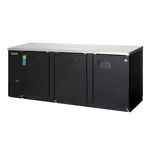Everest Refrigeration EBB90-24 Black 3 Solid Door Refrigerated Back Bar Storage Cabinet, 115 Volts