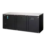 Everest Refrigeration EBB90 Black 3 Solid Door Refrigerated Back Bar Storage Cabinet, 115 Volts