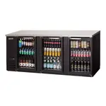 Everest Refrigeration EBB90G Black 3 Glass Door Refrigerated Back Bar Storage Cabinet, 115 Volts