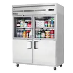 Everest Refrigeration EGSWH4 59'' 55 cu. ft. Top Mounted 2 Section Glass/Solid Half Door Reach-In Refrigerator