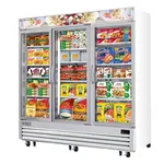 Everest Refrigeration EMGF69 74.75'' 69.0 cu. ft. 3 Section White Glass Door Merchandiser Freezer