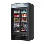 Everest Refrigeration EMGR33B 39.38'' Black 2 Section Sliding Refrigerated Glass Door Merchandiser