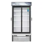 Everest Refrigeration EMGR33C 39.38'' White 2 Section Sliding Refrigerated Glass Door Merchandiser