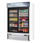 Everest Refrigeration EMGR48 53.13'' White 2 Section Sliding Refrigerated Glass Door Merchandiser