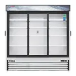 Everest Refrigeration EMGR69C 72.88'' White 3 Section Sliding Refrigerated Glass Door Merchandiser
