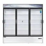 Everest Refrigeration EMSGR69C 72.88'' White 3 Section Swing Refrigerated Glass Door Merchandiser